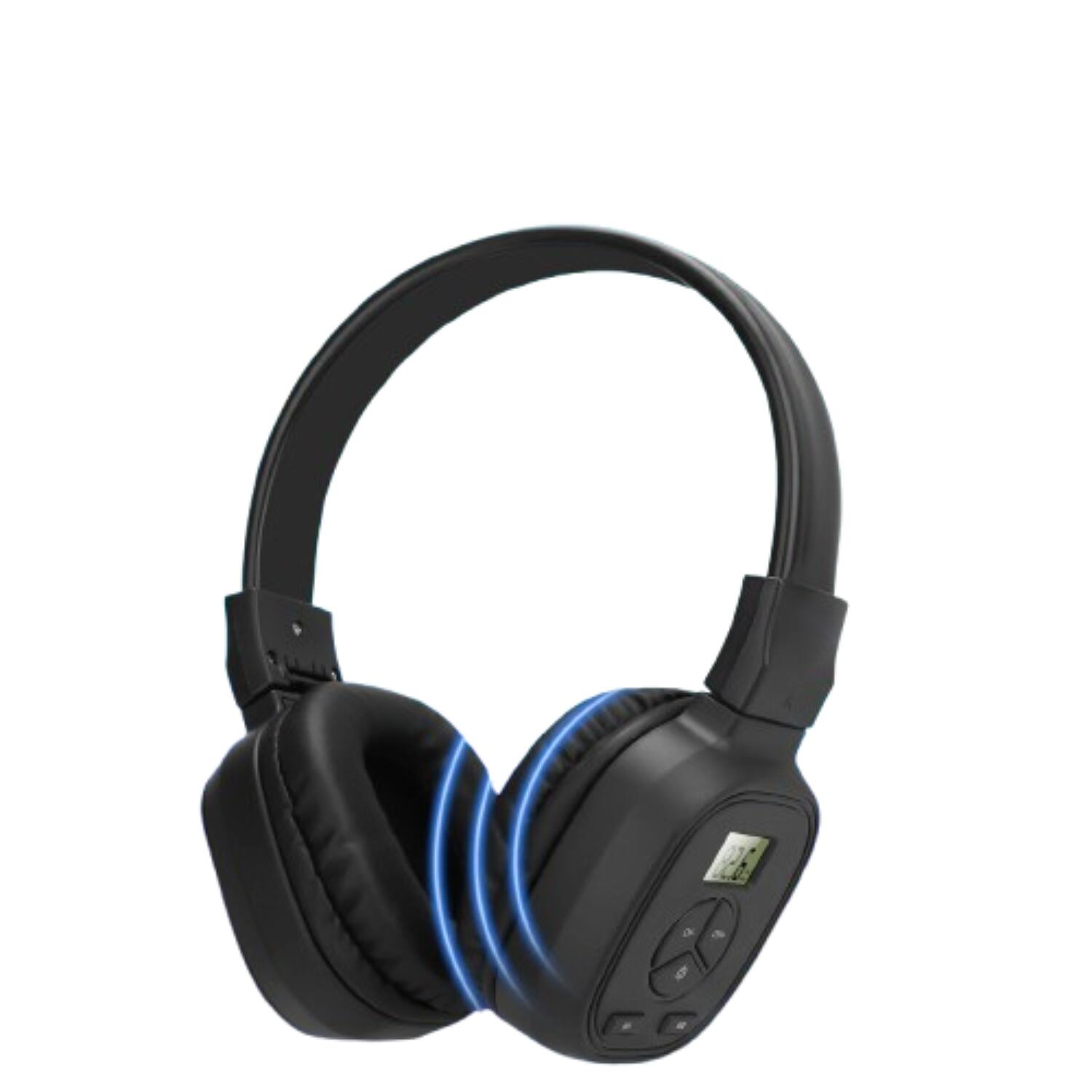 Front. Stock Preferred - Wireless FM Radio Headset - Black.
