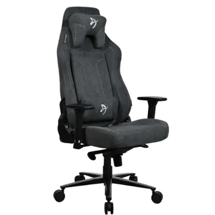 Front. Arozzi - Vernazza Series XL Soft Fabric Gaming Chair - Dark Grey.