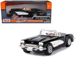 1959 Chevrolet Corvette 1/24 Diecast Model Car by Motormax - Black