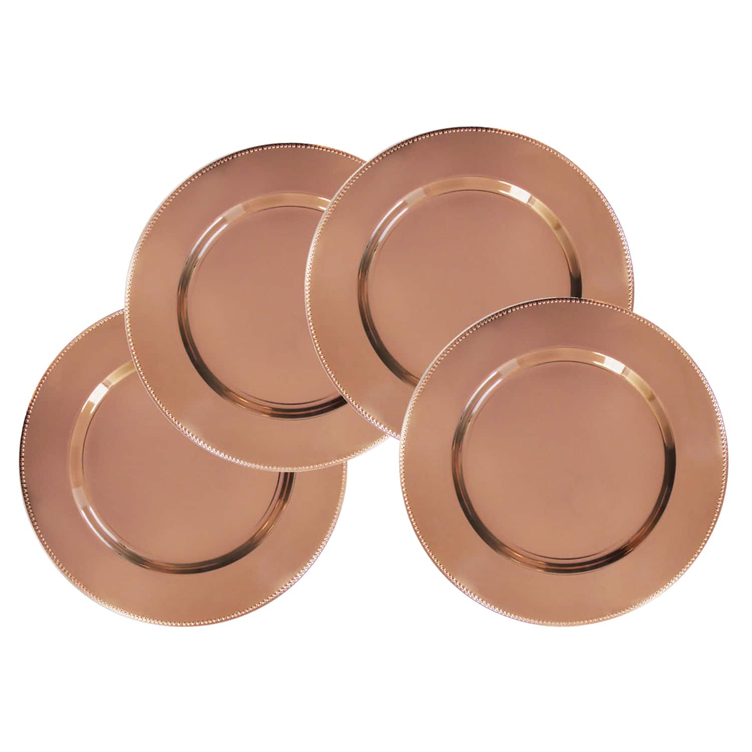 American Atelier - Beaded Set of 4 Charger Plates 13"D - Copper