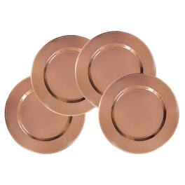 American Atelier - Beaded Set of 4 Charger Plates 13"D - Copper
