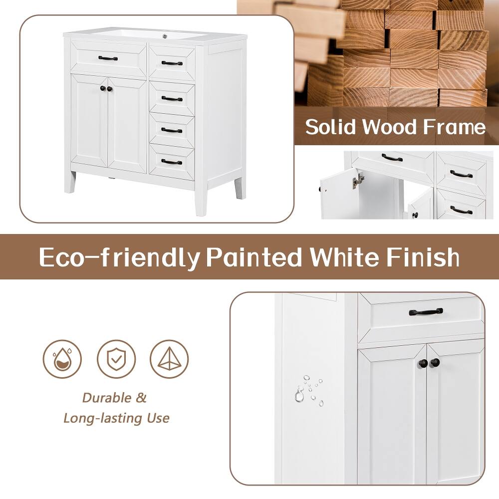 Solid Wood Frame  
Eco-friendly Painted White Finish  
Durable & Long-lasting Use