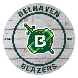 Jardine - Belhaven Blazers 20'' x 20'' Indoor/Outdoor Weathered Circle Sign - White