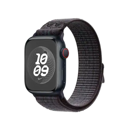 Alt View 11. Apple - 41mm Black/Blue Nike Sport Loop - Black/Blue.