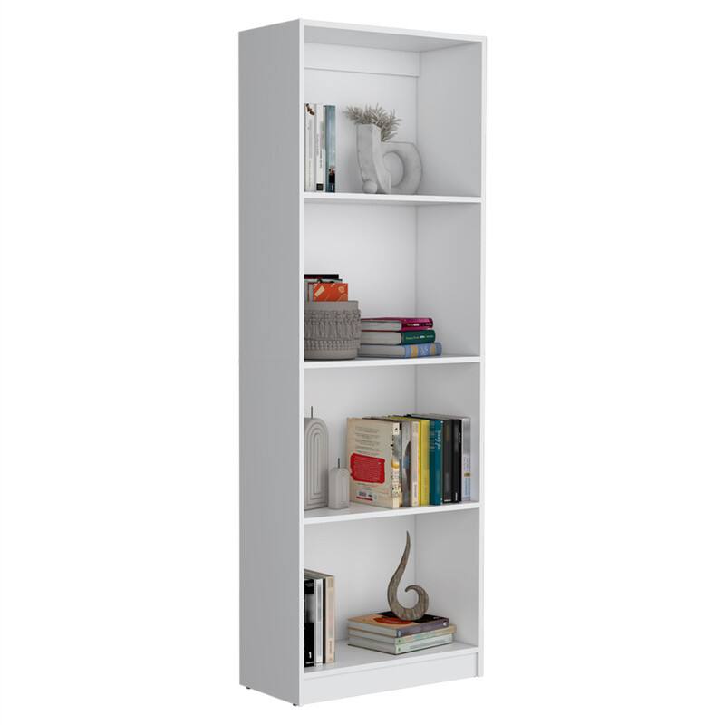 Alt View 1. HTUTWOO - Bookcase with Spacious Tier-Shelving Design – Four Spacious Shelves for Books and Decor, Versatile Display Shelf, - White.