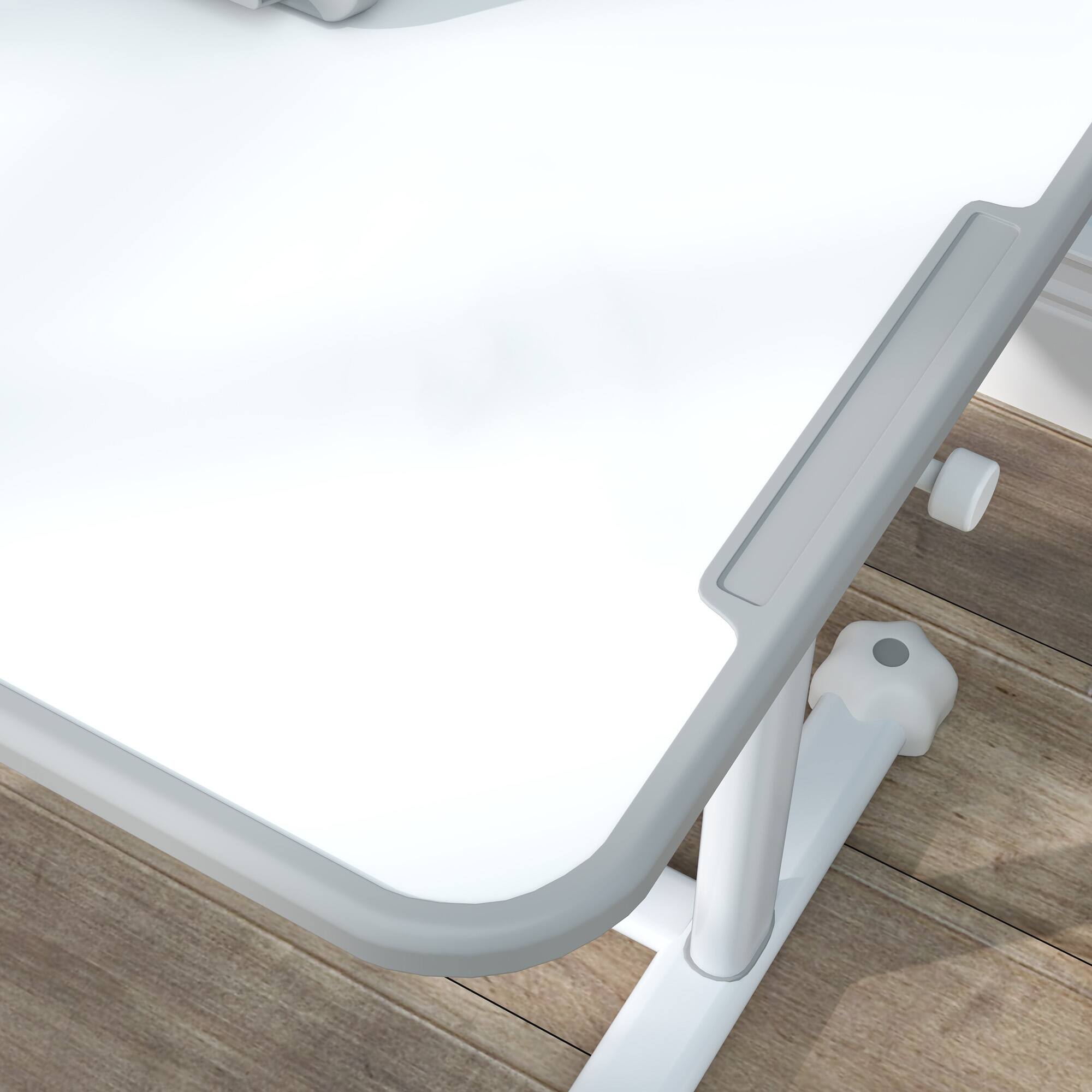 Alt View 8. Qaba - Adjustable Kids Desk and Chair Set for Writing Drawing w/ Tilt Desktop - Gray.