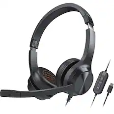 Front. Creative Labs - Creative Chat USB Headset - Stereo - USB Type C - Wired - 20 Hz to 2 kHz - On-ear - Binaural - Ear-cup - 6.89 ft Cable - Red.