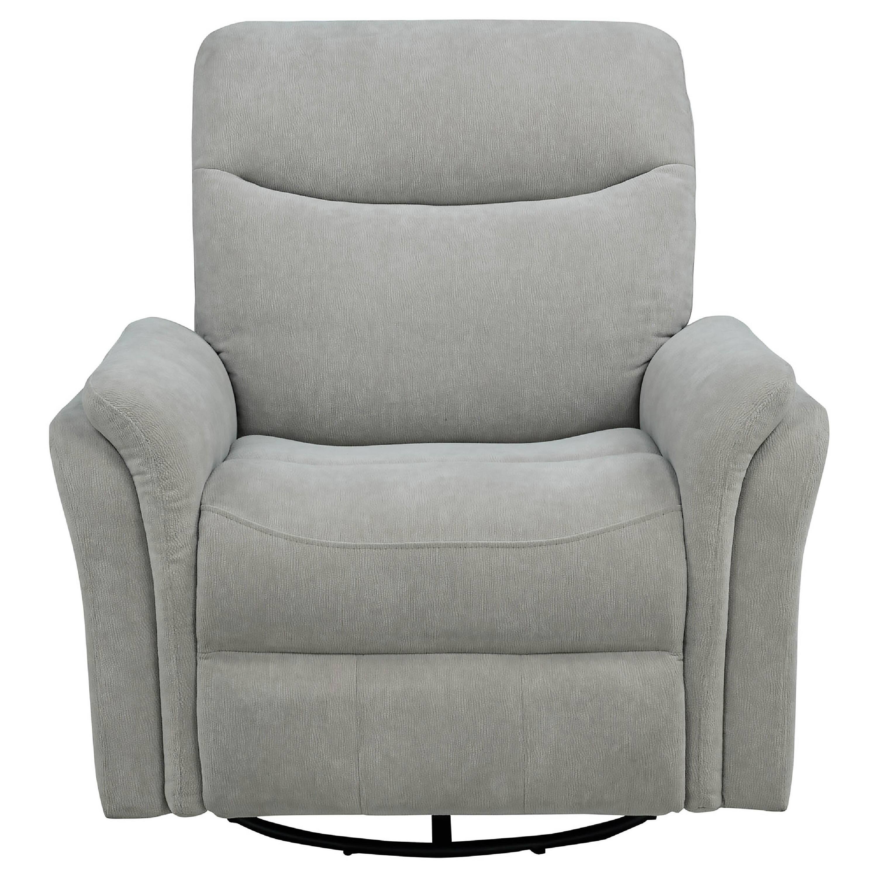 Angle. Manhattan Lane - Asley Swivel Power Glider Recliner Chair with USB Ports, Ivory Fabric - Ivory, Black.