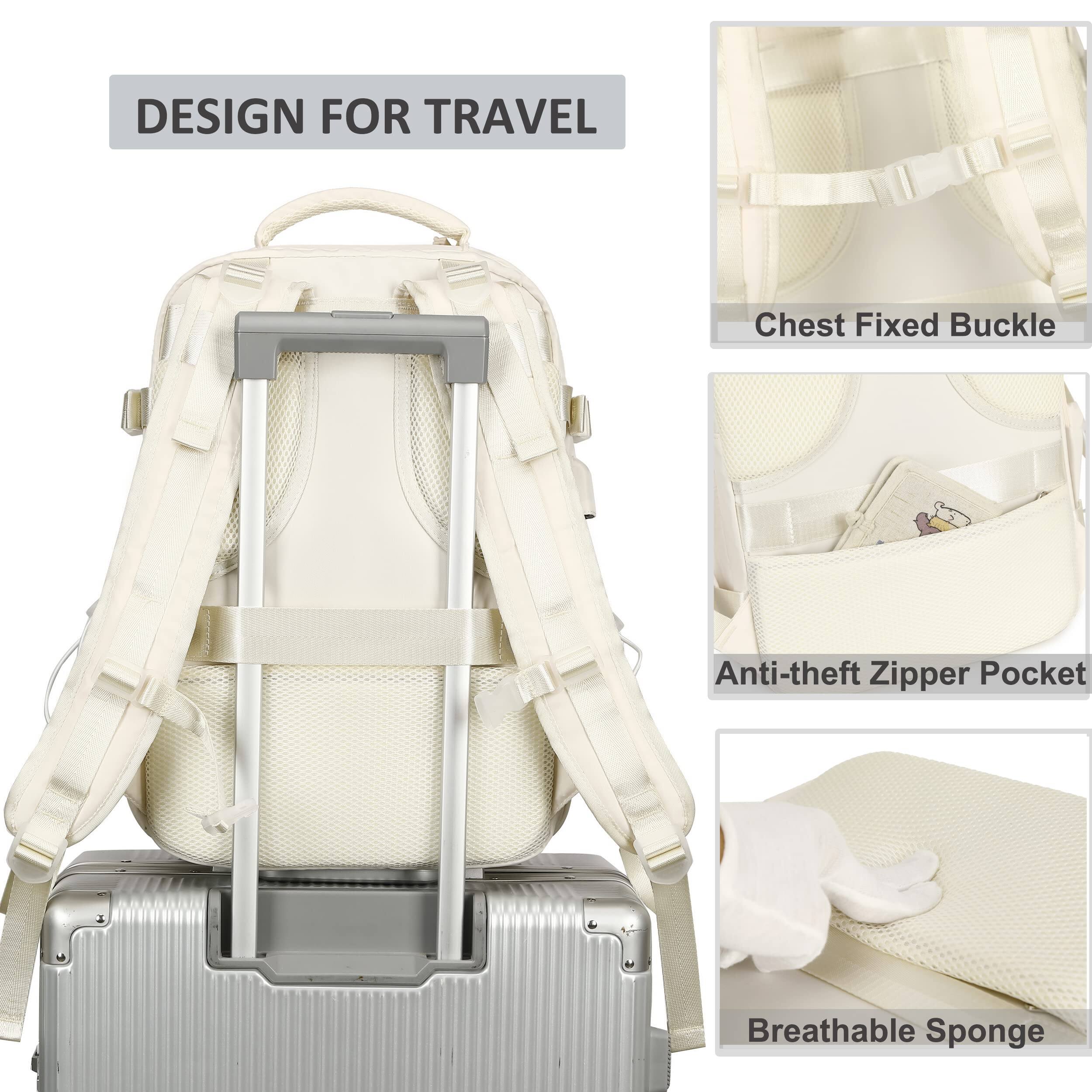 Alt View 2. Pacoar Cade - Travel Backpack For Women Men 15.6 Inch Laptop Backpacks With Usb Port Carry On Flight Approved Large Packs College - Pink-15.6 Inch.