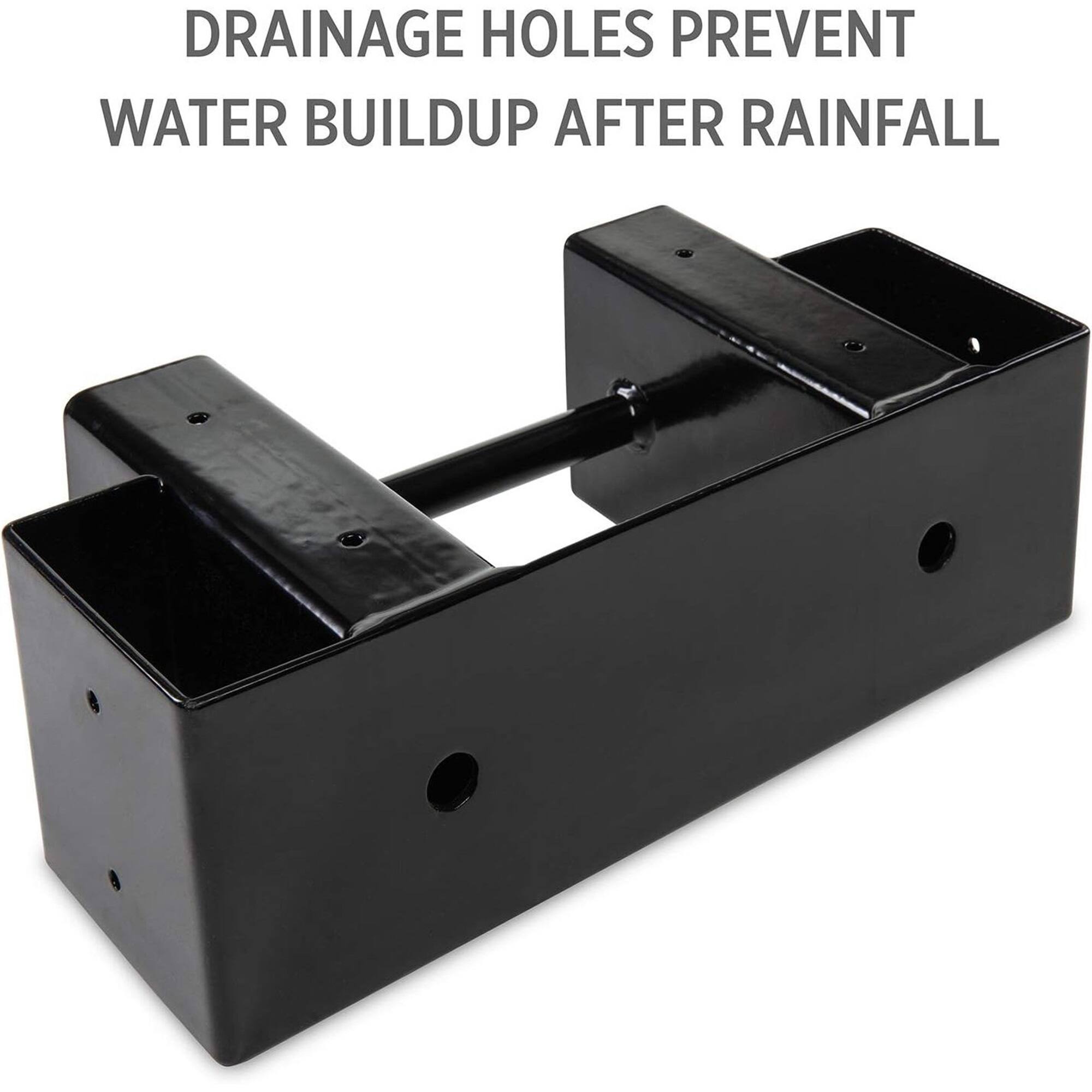 DRAINAGE HOLES PREVENT WATER BUILDUP AFTER RAINFALL