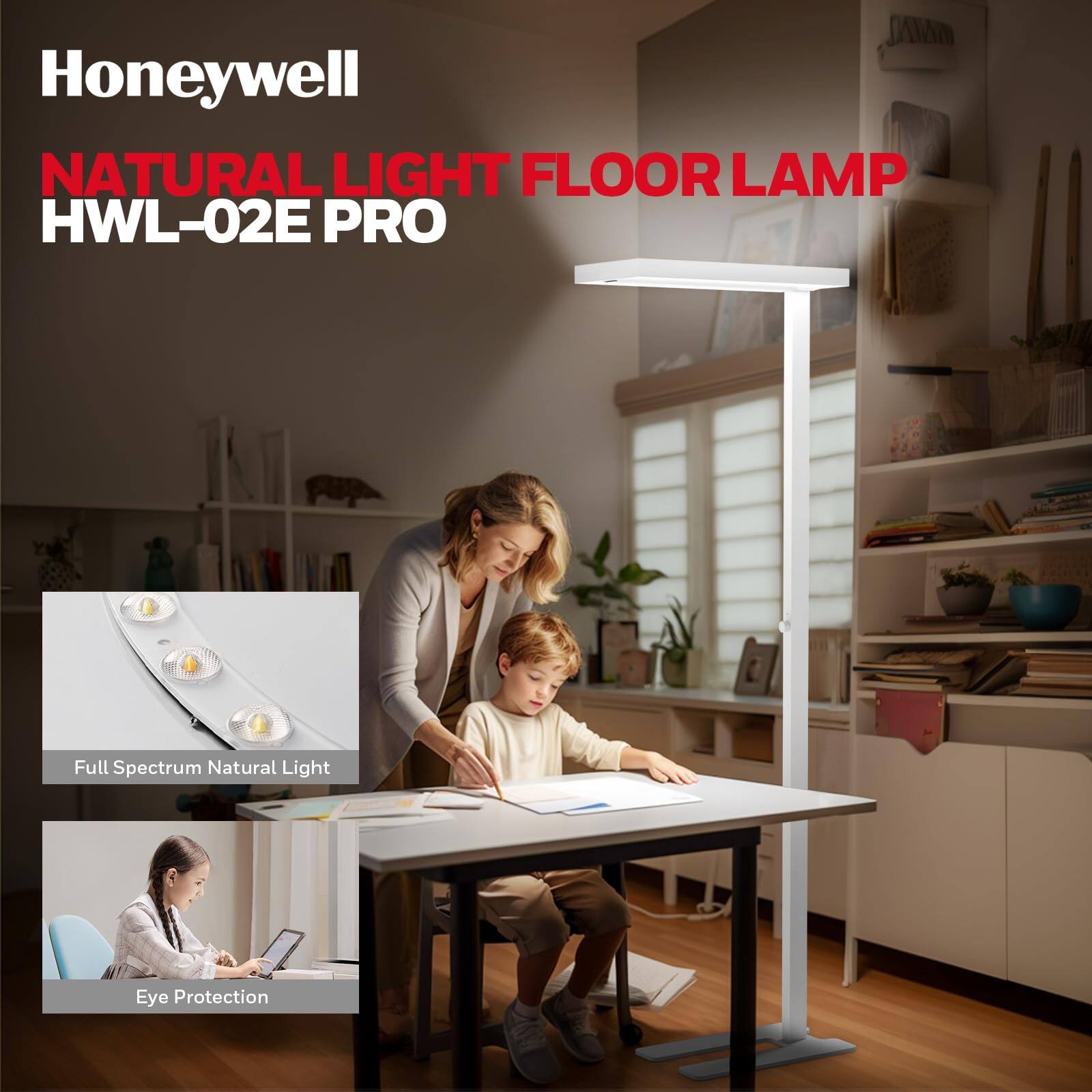 Honeywell Natural Light Floor Lamp HWL-02E PRO Full Spectrum Natural Light Eye Protection
