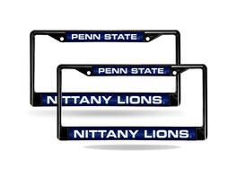 Rico Industries - Penn State Nittany Lions Black Metal Laser License Plate Frame - Set of 2 Frames - Multi