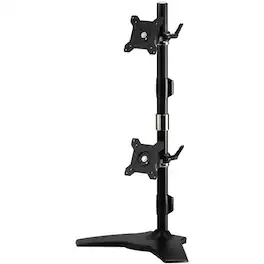 Amer Networks - Amer Mounts Stand Based Vertical Dual Monitor Mount for two 15"-24" LCD/LED Flat Panels - Supports up to 26.5lb - Black