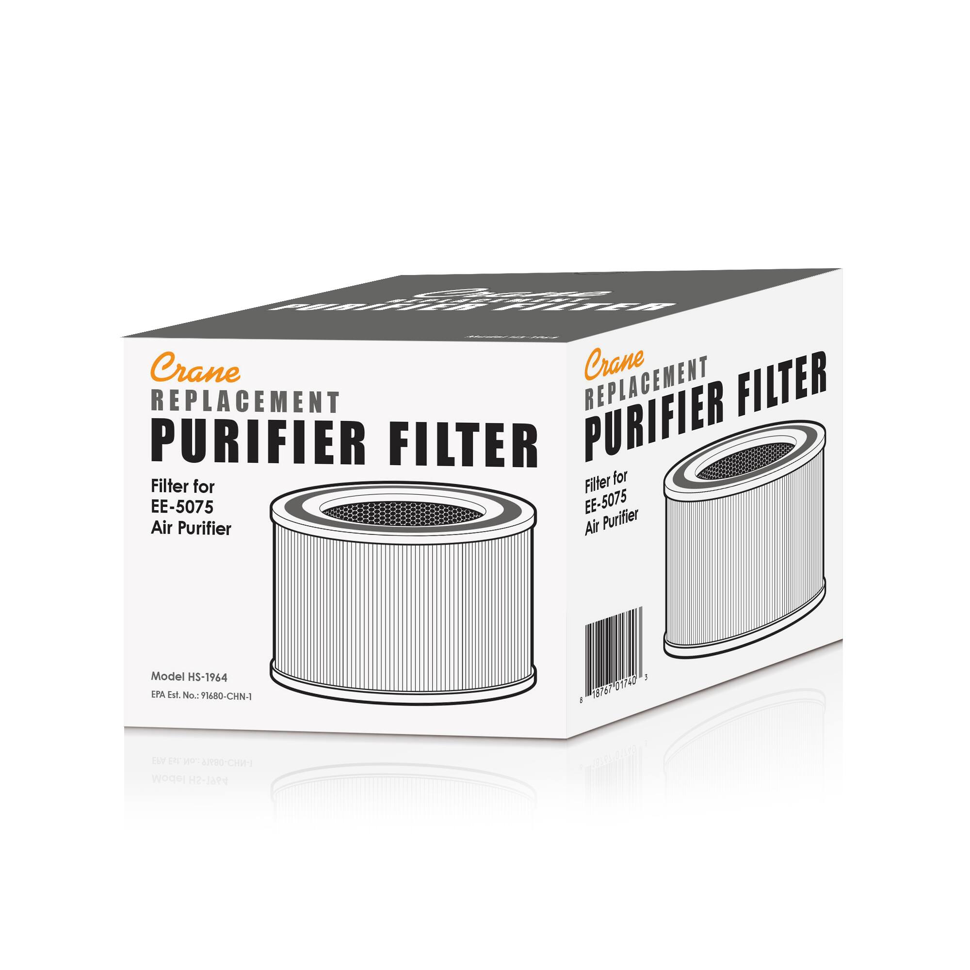 Crane Replacement Purifier Filter  
Filter for EE-5075 Air Purifier  
Model HS-1964  
EPA Est. No. 91480-CHN-1