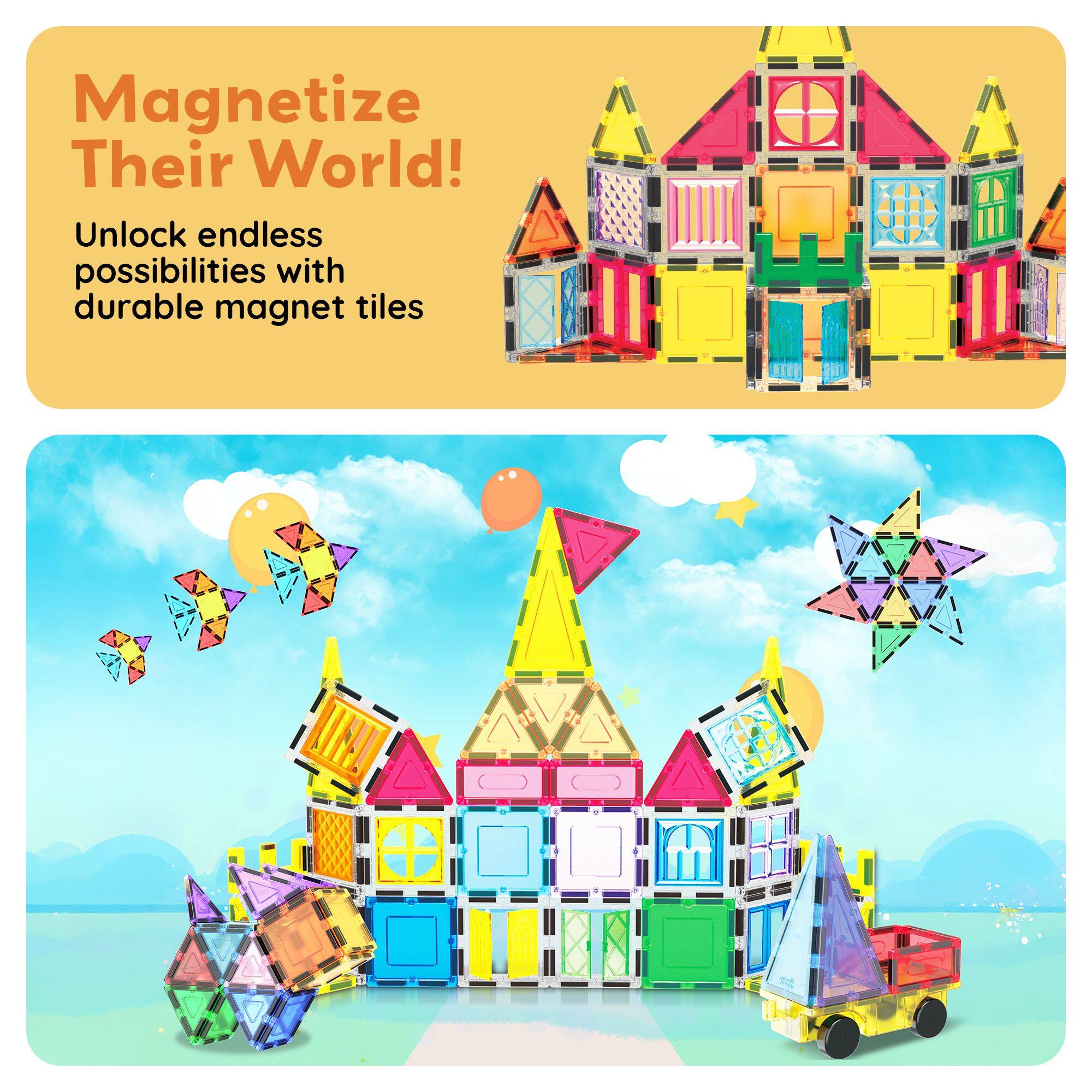 Magnetize Their World!
Unlock endless possibilities with durable magnet tiles