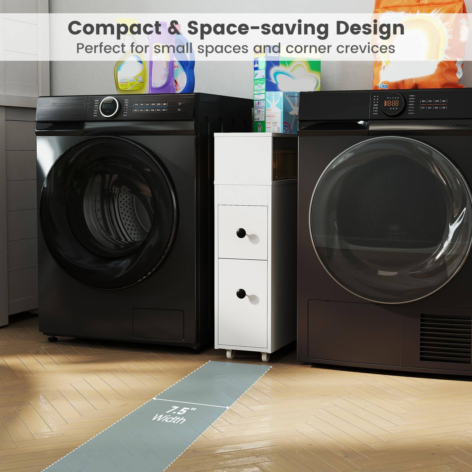 Compact & Space-saving Design Perfect for small spaces and corner crevices 7.5" Width 6kg - - - - - - . 1:8:88