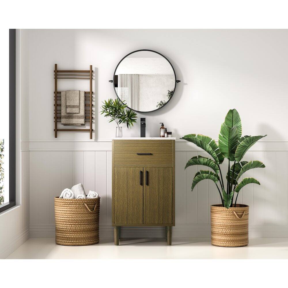 Alt View 7. Elegant Kitchen and Bath - Chandler 20 Inch Single Bathroom Vanity In Chestnut Brown - Chestnut Brown.