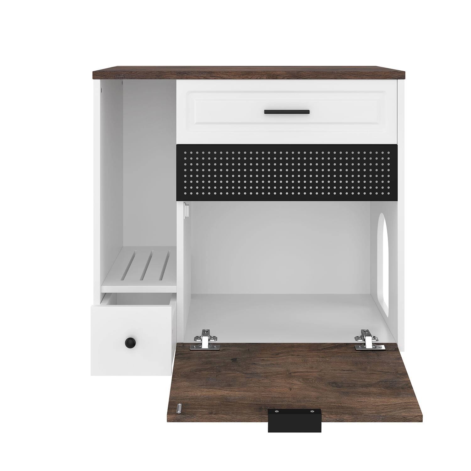 Left. Pefilos - 31" Hidden Cat Litter Enclosure Furniture with 2 Drawers & Sliding Door for Living Room.