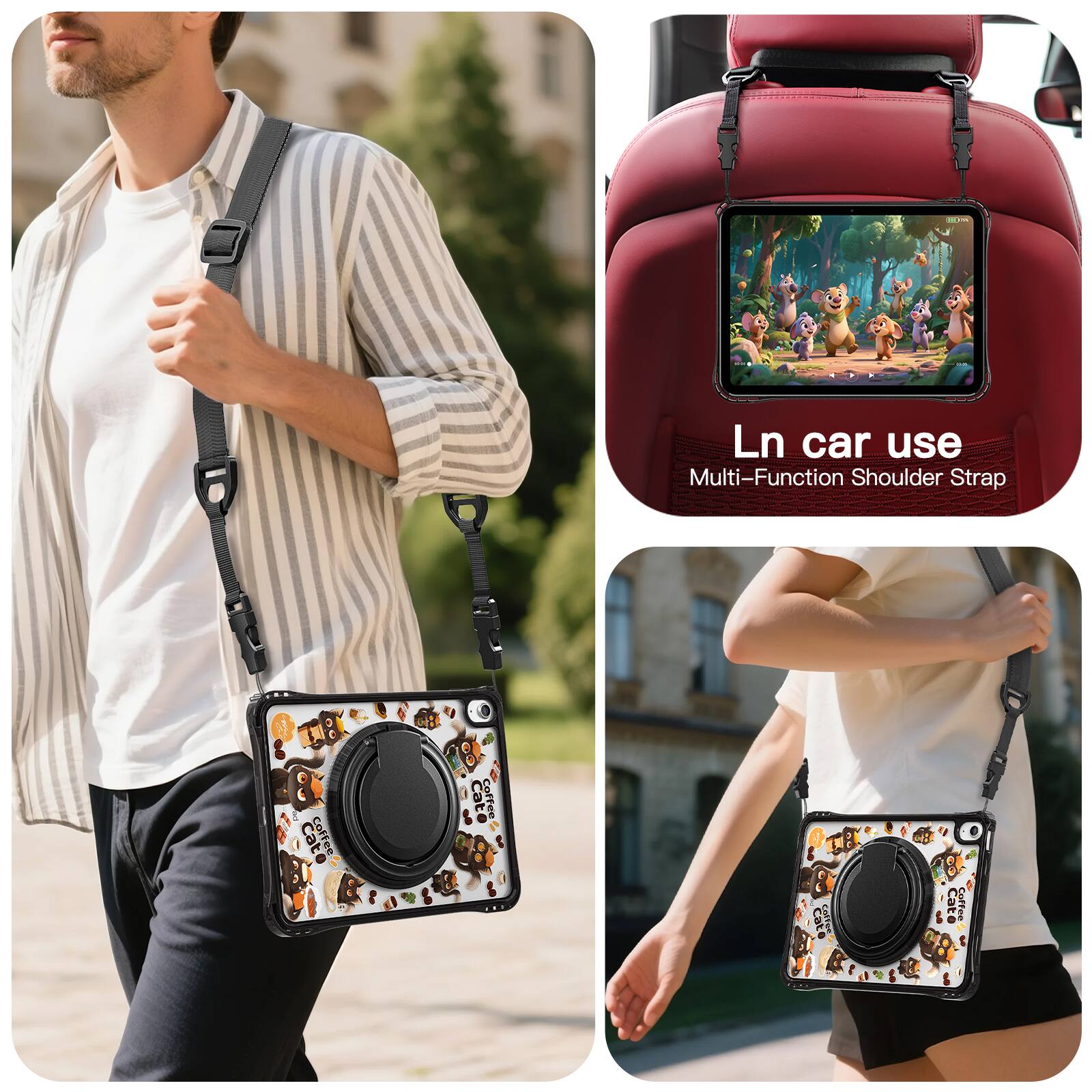 In car use Multi-Function Shoulder Strap

Café
