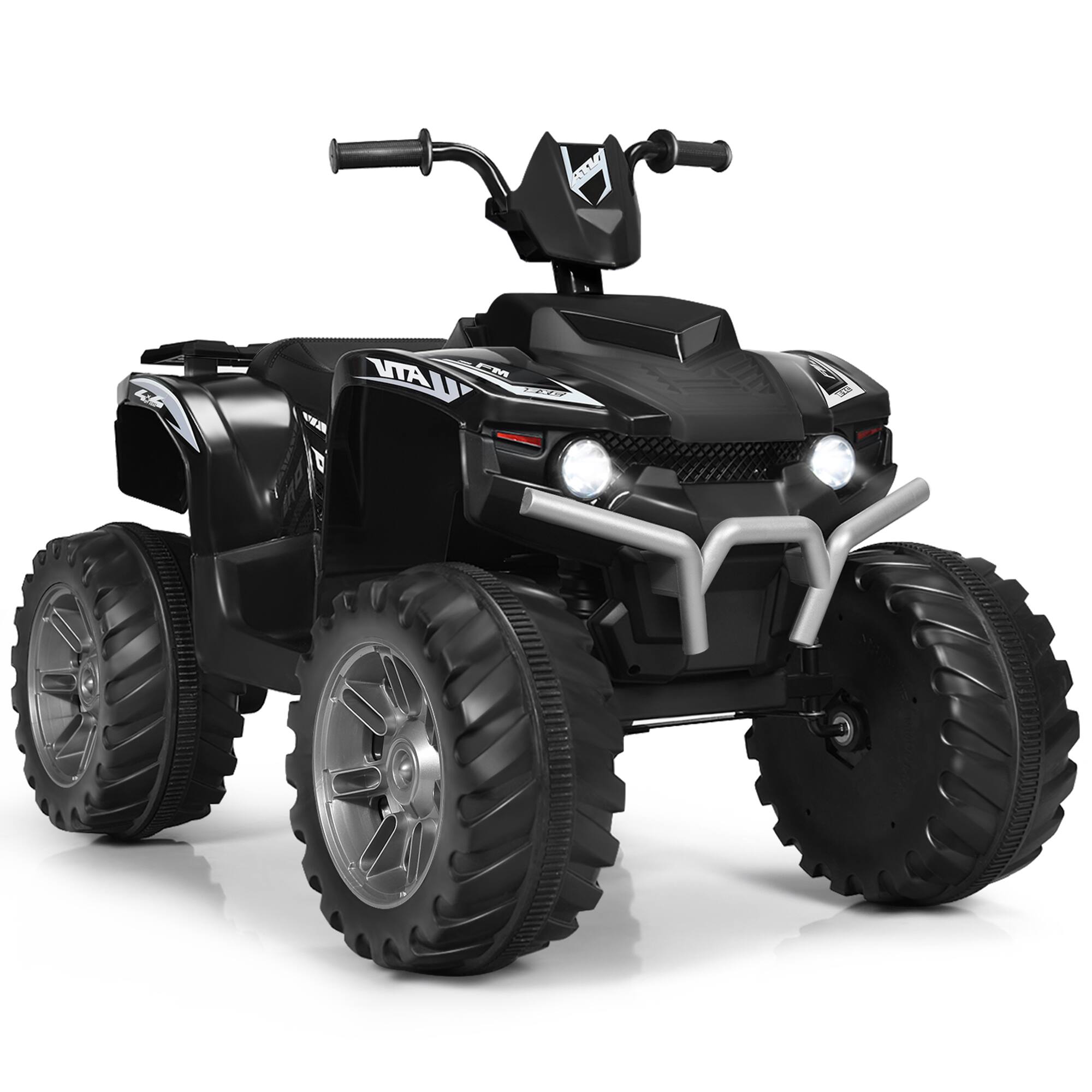 Alt View 4. Gymax - Gymax 12V Electric Kids Ride On Car ATV 4-Wheeler Quad w/ Music LED Light Black - Black.
