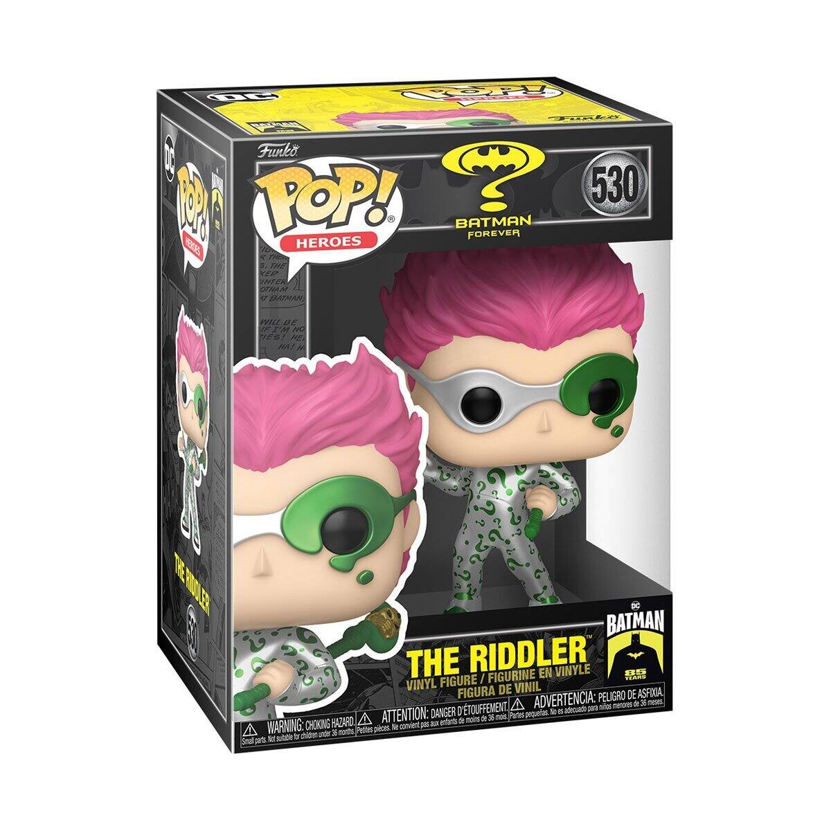 OE Fopy TEtn A Funko POP! 530 W BATMAN FOREVER EX HEROES Th THE KEO HTER AA ar BLATMAN L DE - CM m IES! NE HAI M B ETOOL BATMAN THE RIDDLER VINYLE D5 FIGURINE EN DOANE FIGURE / VINYL DE VINIL FIGURA ADVERTENCIA: PELIGRO DE ASFOXIA A menores  3 meus D'TOUFFEMENT adeovato pora sulos DANGER prquetes S i HAZARO ATTENTION: - enfart a nom o8 3 not Pates WARNING: CHOKING Se conviet  x mets Pettes picet W chide nde Smal  autce