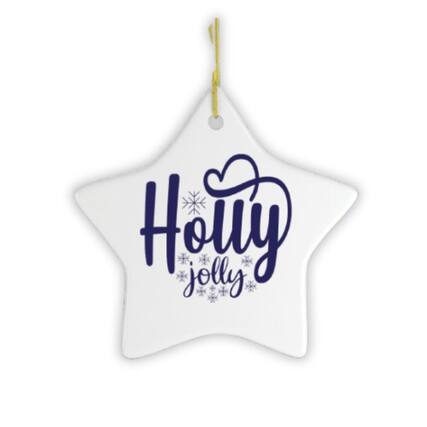 Front. OrnamentallyYou - Holly Jolly Christmas Ornament - Multi-colored.