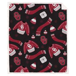 Pegasus - Oklahoma Sooners 60" x 70"-Ugly Sweater Flannel Fleece Sherpa Blanket - Multicolor