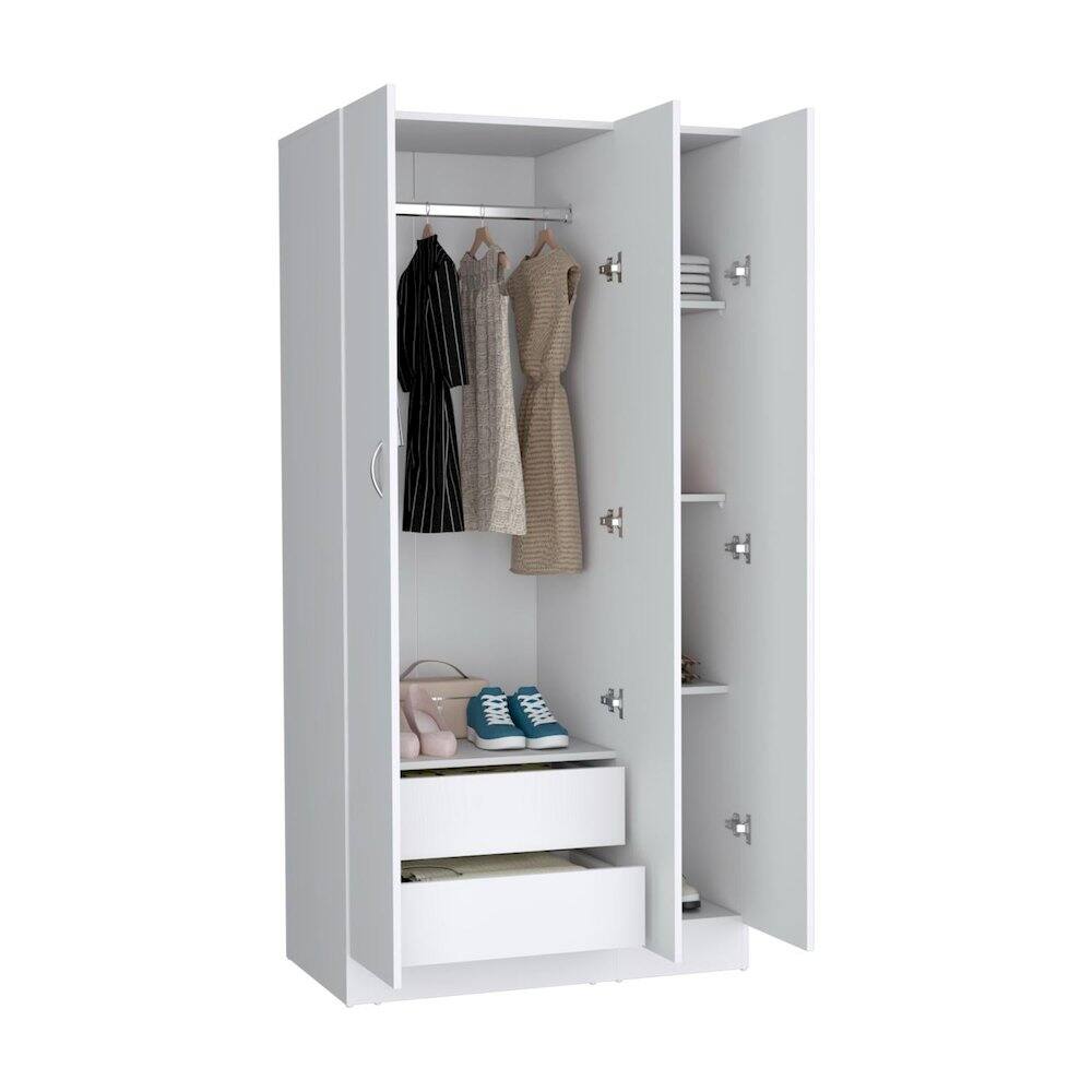 Alt View 1. TuHome - Ohio Armoire Wardrobe White MDF - White.