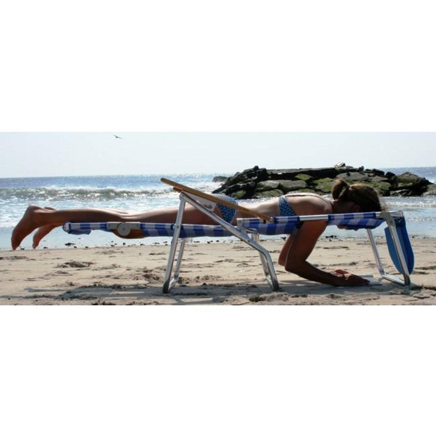 Alt View 8. Ostrich - Ostrich 3-N-1 Aluminum Multi-Position Reclining Beach Chair, Striped (2 Pack) - Striped.