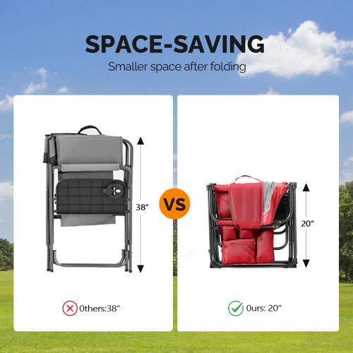 SPACE-SAVING  
Smaller space after folding  

38" VS 20"  

Others: 38"  
Ours: 20"