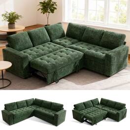 Dyonery - 5 Seat Modular Sectional Sofa with USB Ports, Adjustable Backrest, Storage Seats, Tool-Free Assembly,Green - Green