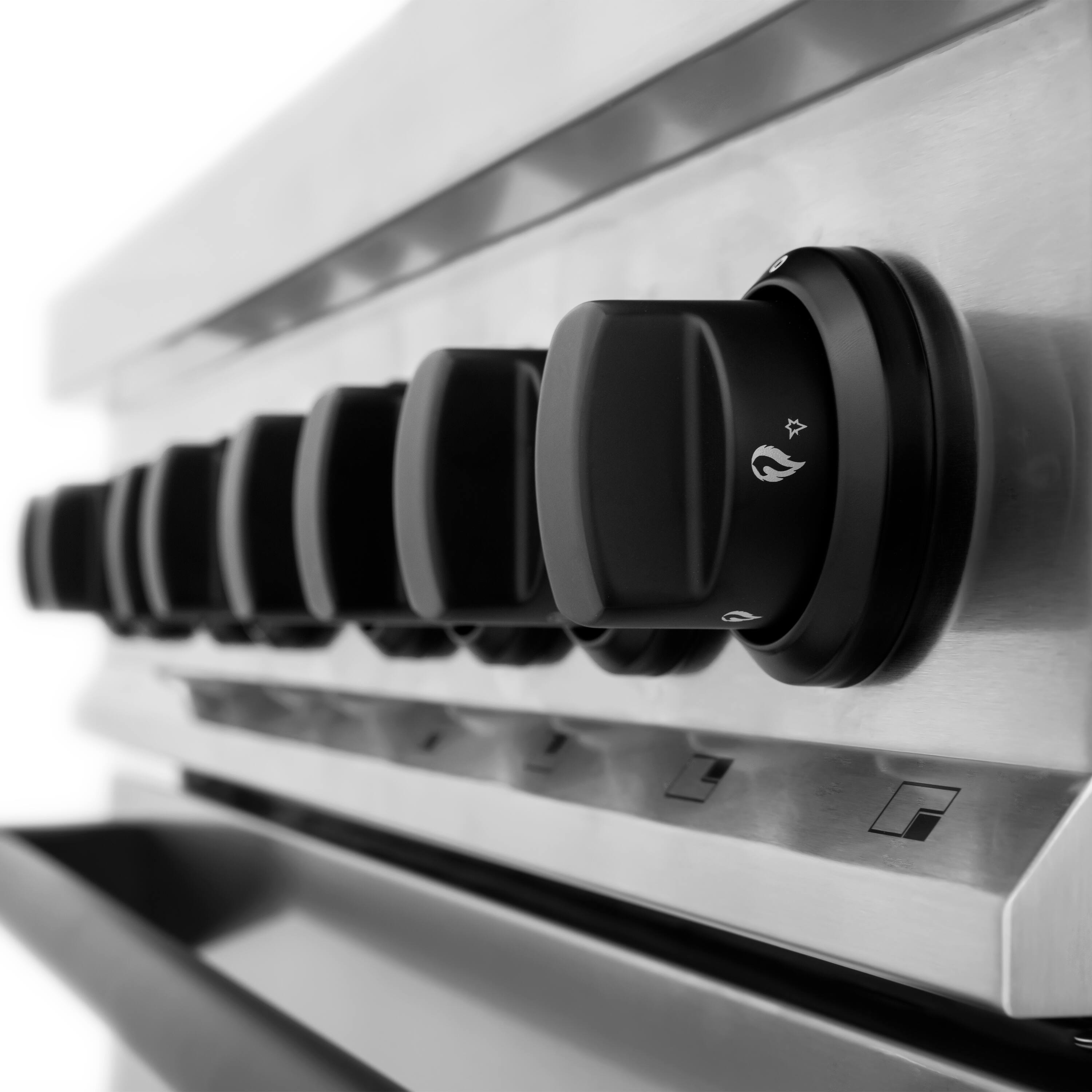 Alt View 5. ZLINE - Autograph 36" Legacy Dual Fuel Range w/ 6 Burners & Matte Black Accents (RAZ-36-MB) - Stainless Steel/Matte Black Accents.