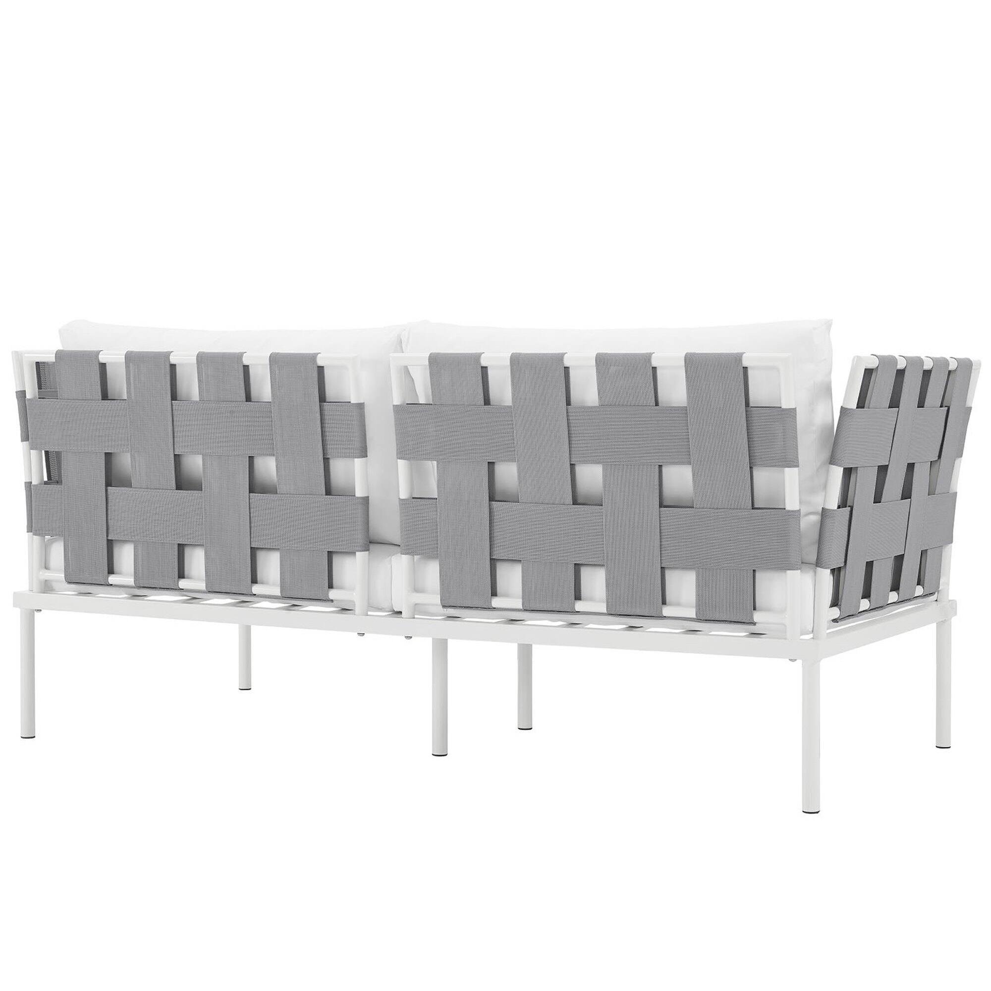Back. Modway - Harmony Outdoor Patio Aluminum Loveseat by Modway - White White.