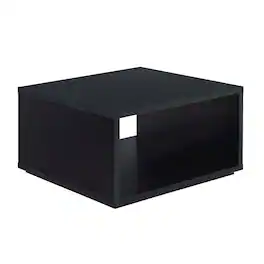 FurniFact - Square Coffee Table with Honeycomb Particle Board for Modern Living Rooms - Black