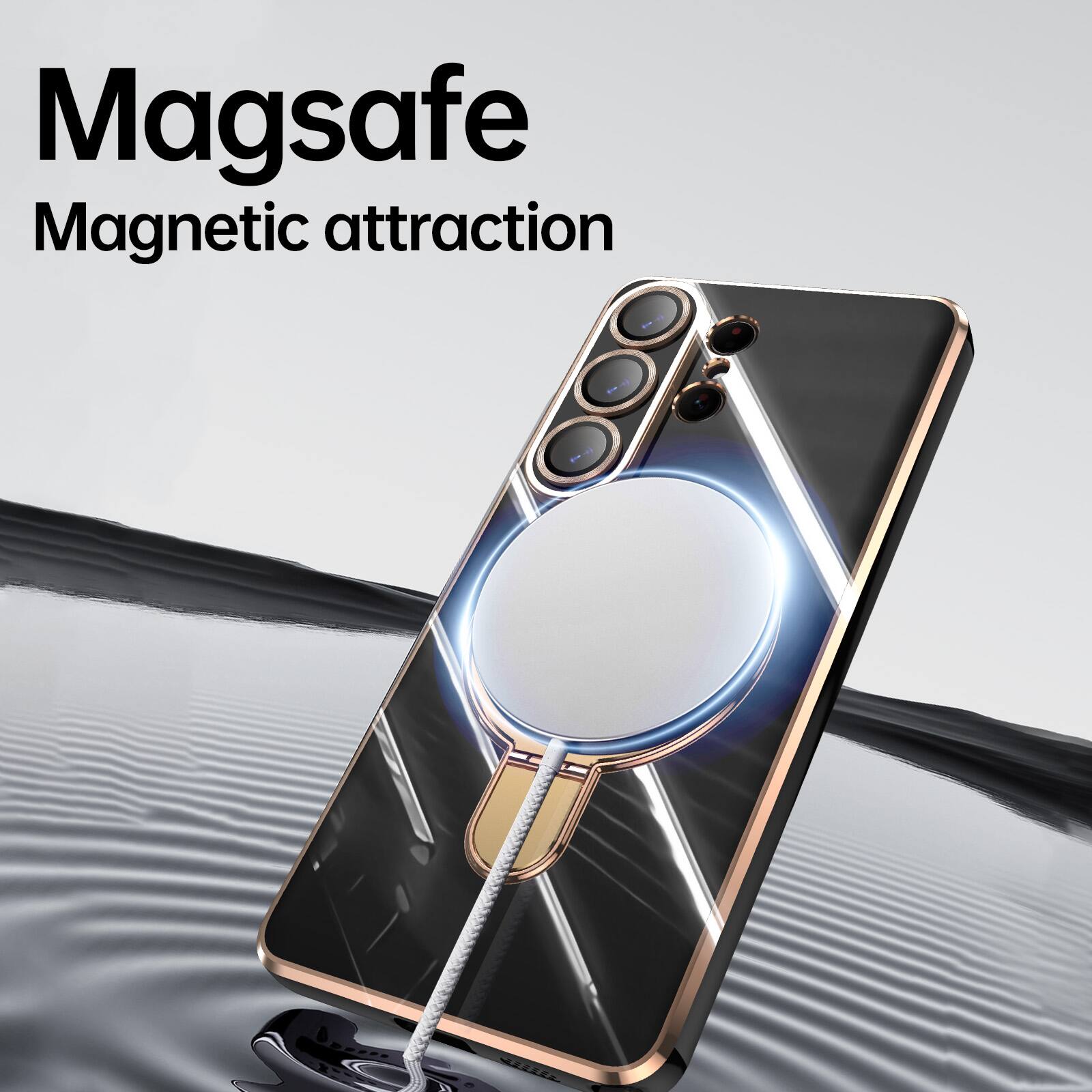Magsafe  
Magnetic attraction