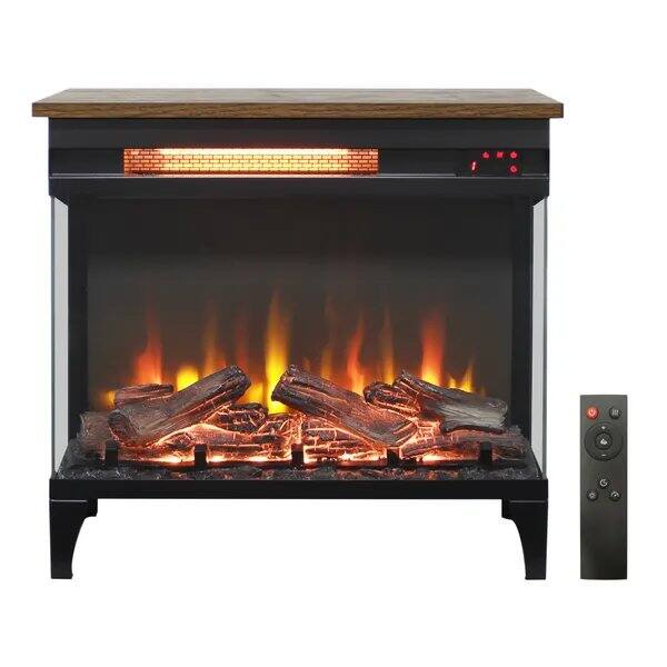Front. AOSTIRMOTOR - 24 inch Three Sided Glass Electric Fireplace with Feet.
