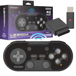 Retro-Bit - Legacy16 2.4GHz Wireless Controller for SNES, Switch, and USB Devices - Onyx - Black
