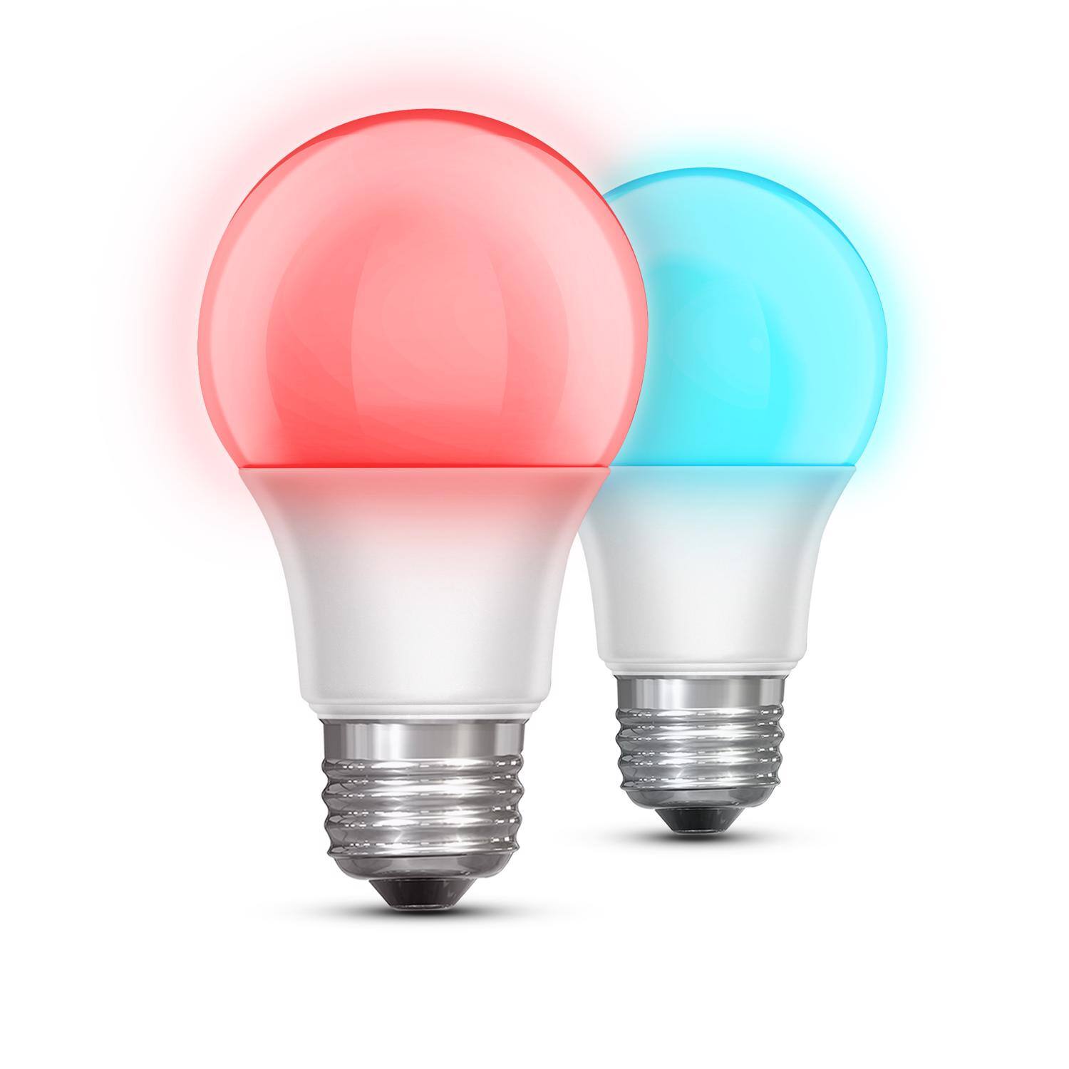 Angle. FEIT ELECTRIC - Feit A19 E26 (Medium) Party Bulb Color Changing 5 Watt Equivalence 2 pk.