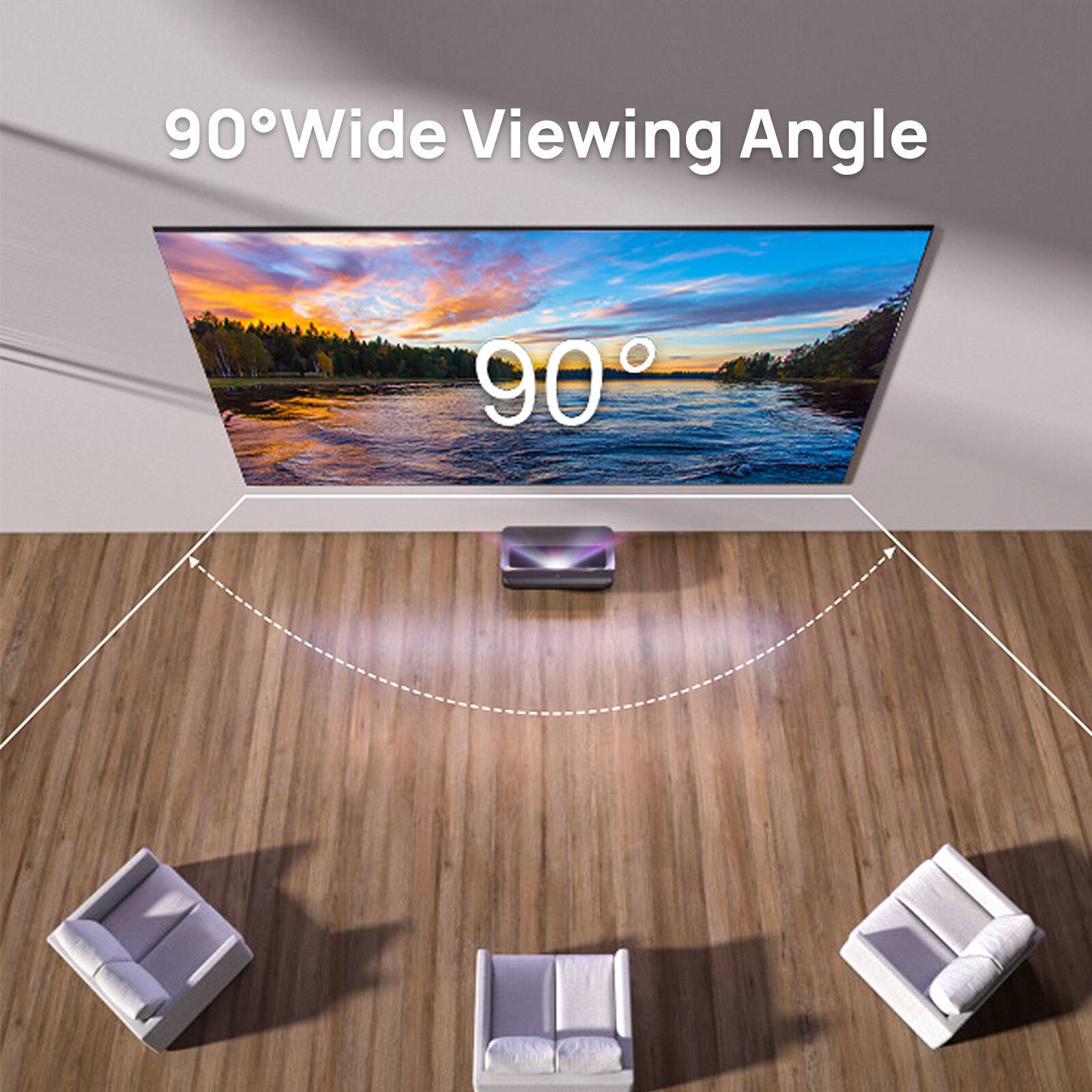 Alt View 16. AWOL Vision - ALR D-120 120" Ambient Light Rejection (ALR) Daylight Fixed Frame Ultra Short Throw (UST) Projector Screen,4K/8K 3D - Gray.