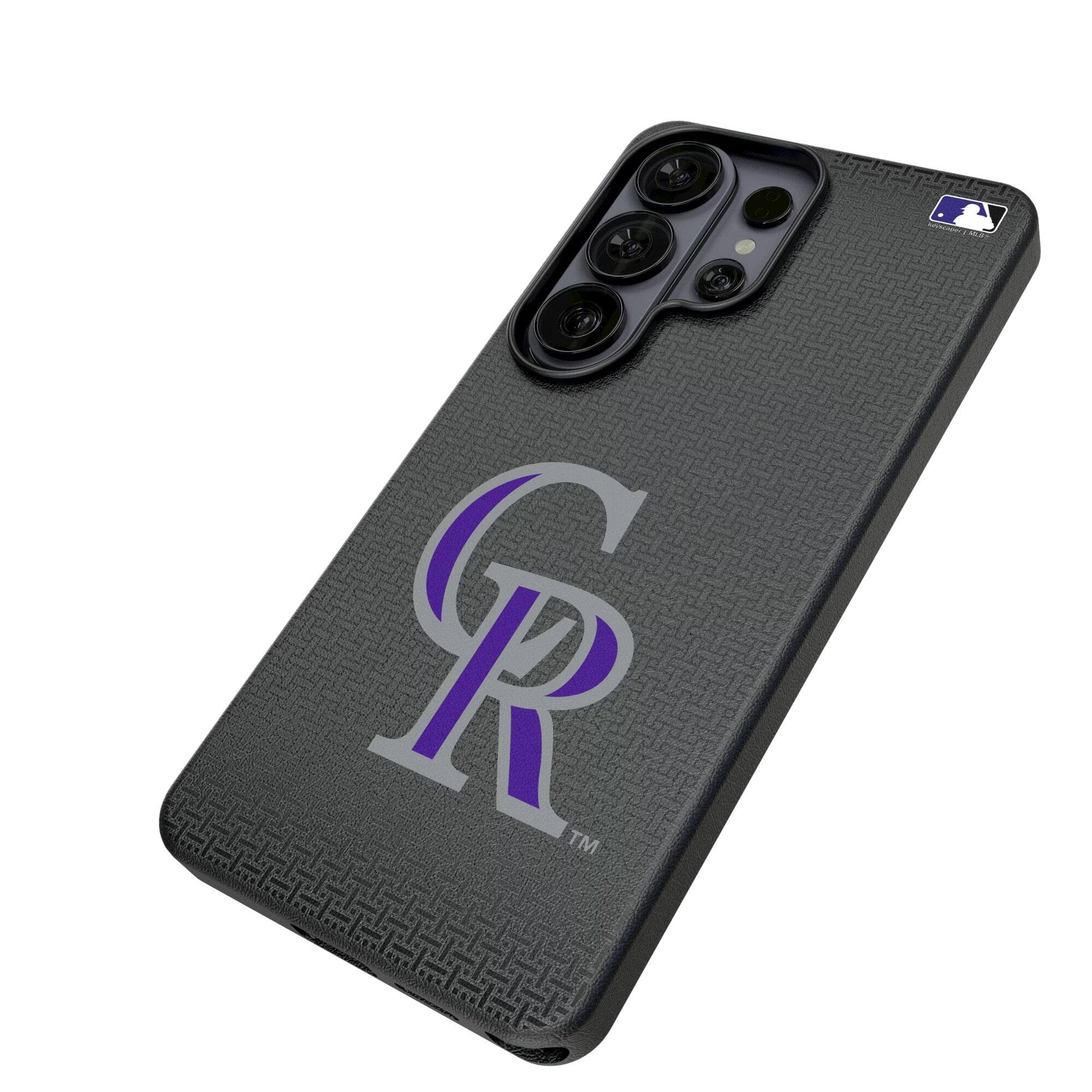 Alt View 1. Keyscaper - Colorado Rockies Linen Galaxy Magnetic Bump Case - S25 Ultra - Black.
