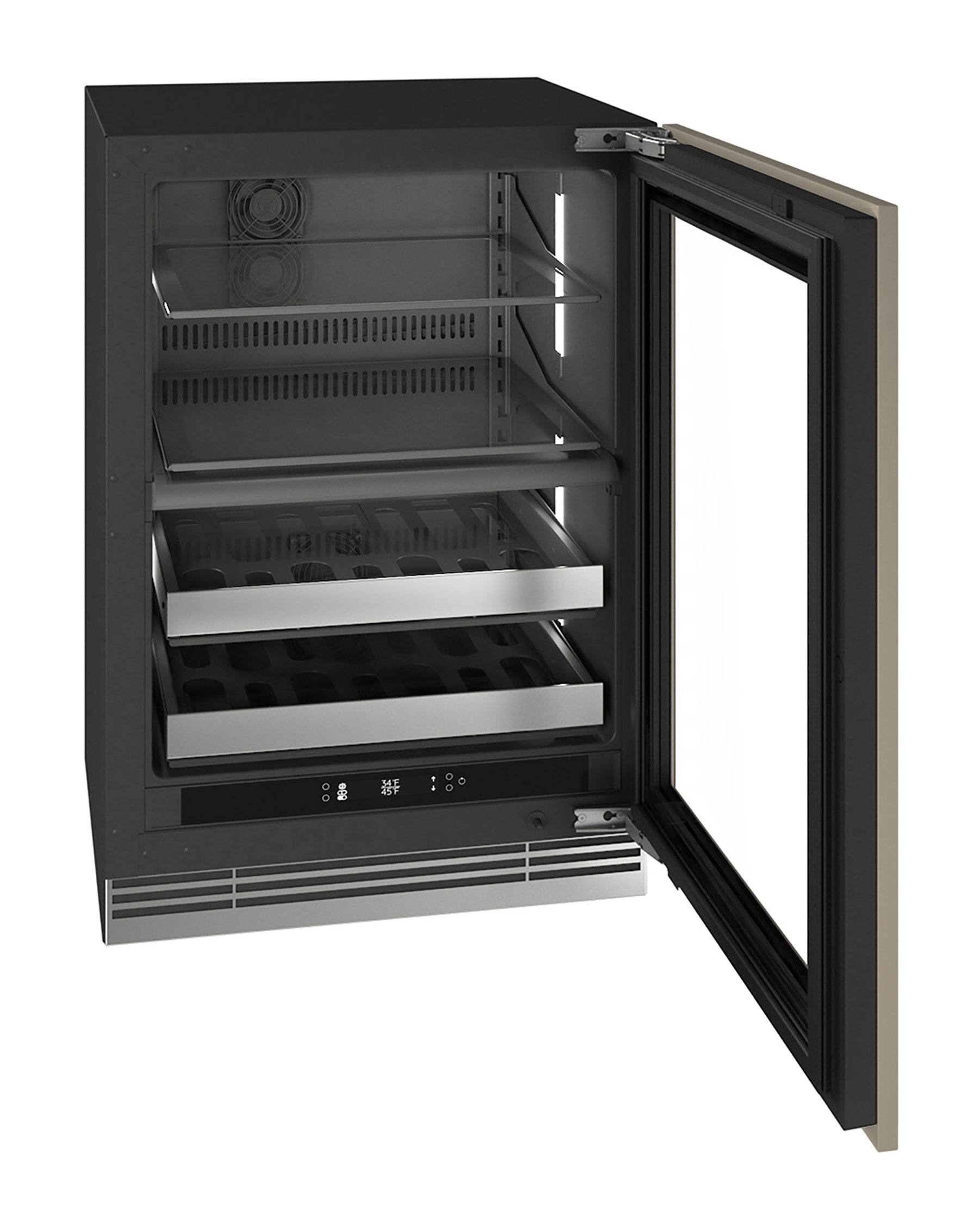 Alt View 4. U-Line - U-Line 24"W. 4.9 Cu.Ft. Built-In Panel Ready w. Glass Dual-Zone Compact Beverage Center - Panel Ready.