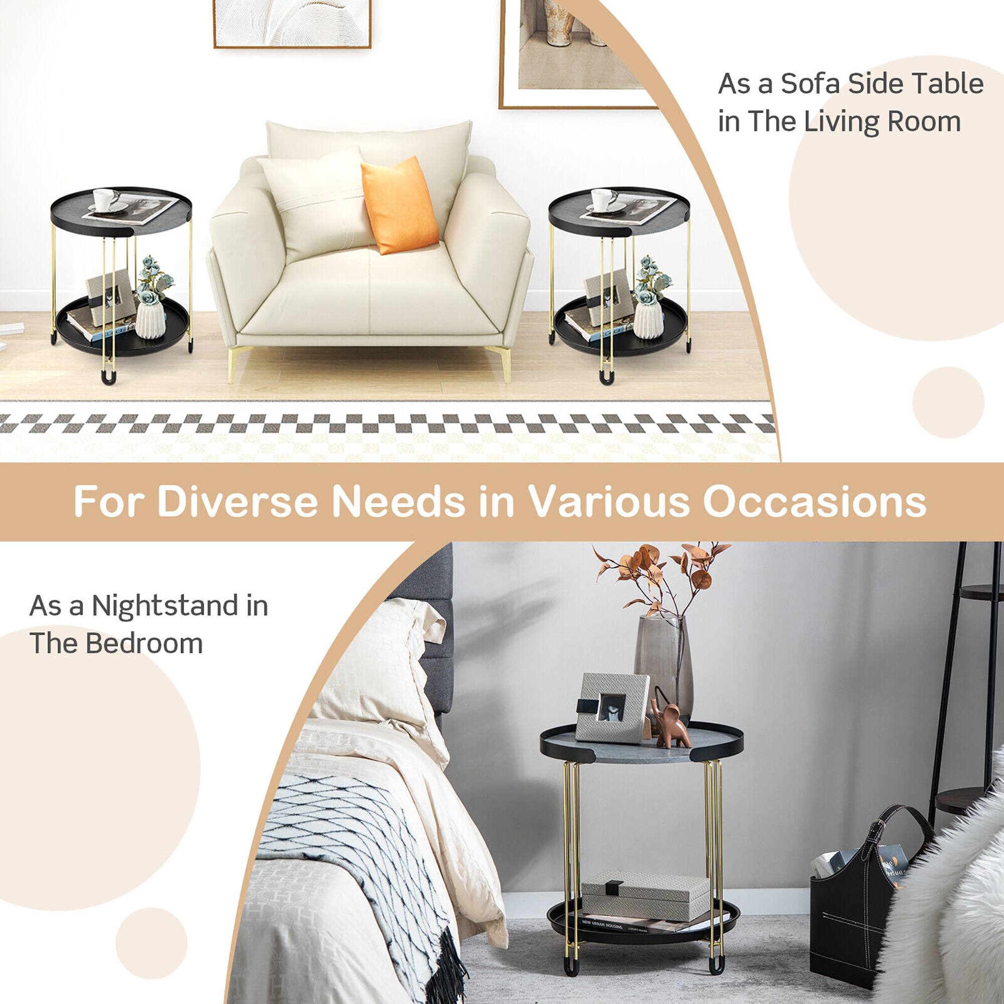 As a Sofa Side Table in The Living Room

For Diverse Needs in Various Occasions

As a Nightstand in The Bedroom