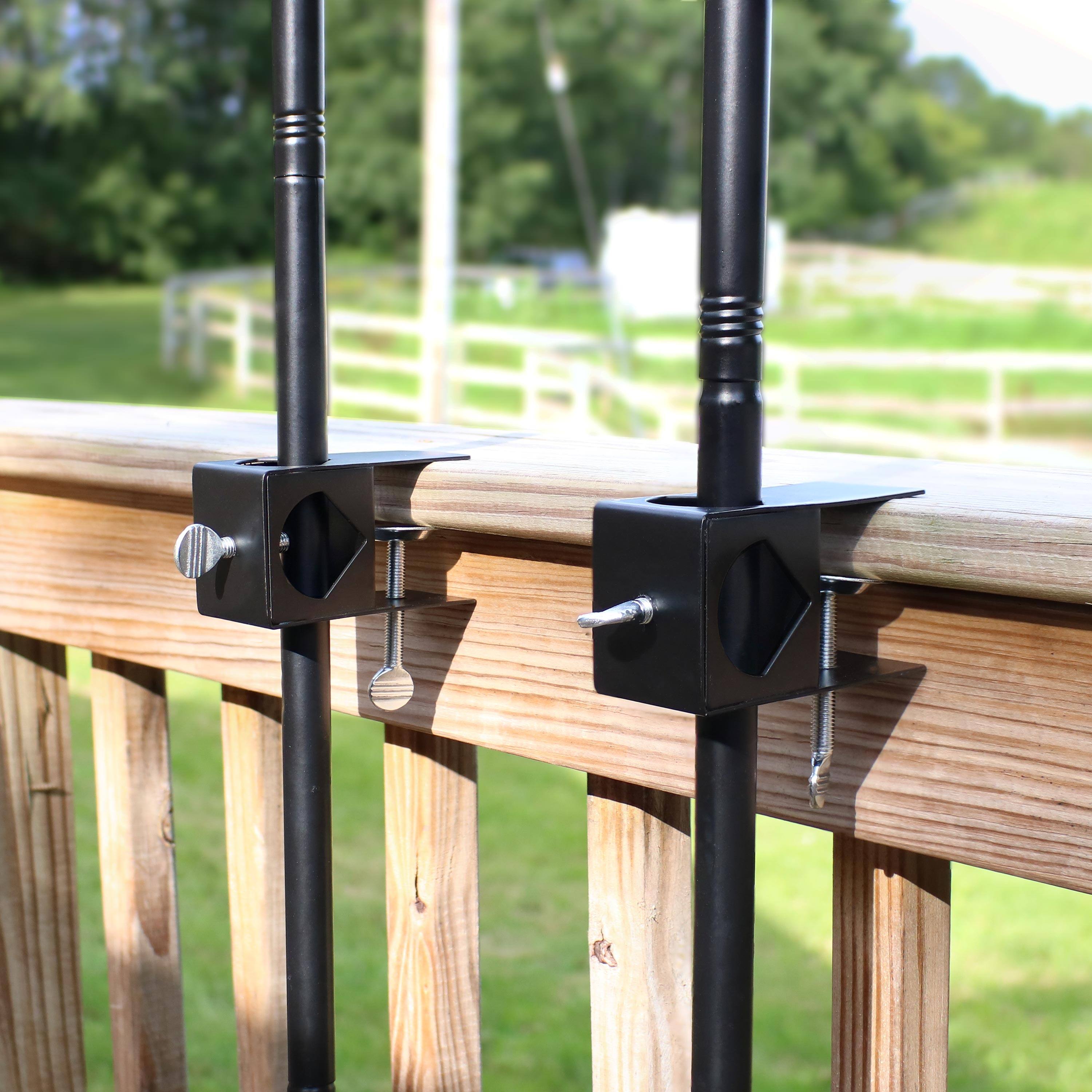 Alt View 3. Sunnydaze - Outdoor Torch Deck Clamp Holder - Set of 2 - Black.