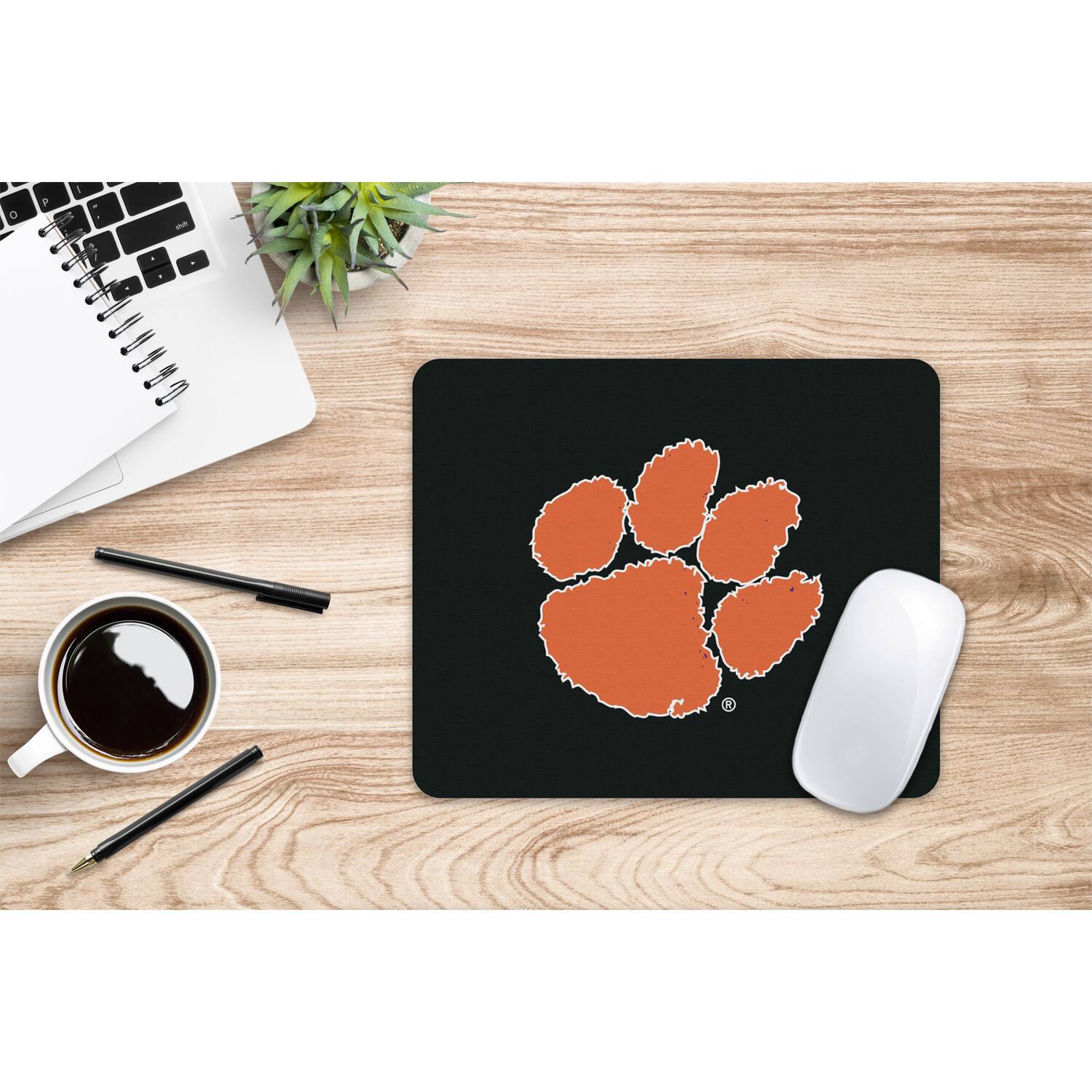 Alt View 1. OTM Essentials - Black Clemson Tigers Primary Logo Mouse Pad - Black.