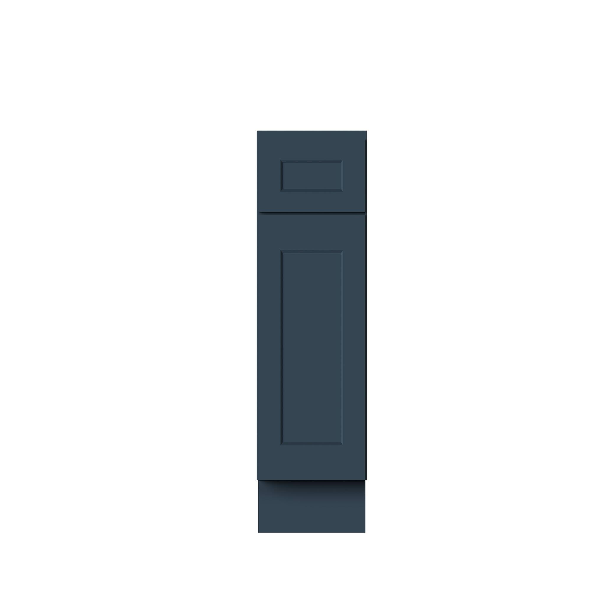 Alt View 1. Boyel Living - 15-in W x 34.5-in H x 24-in D Shaker RTA Kitchen Base Cabinet with Soft-Close - Charcoal Blue.