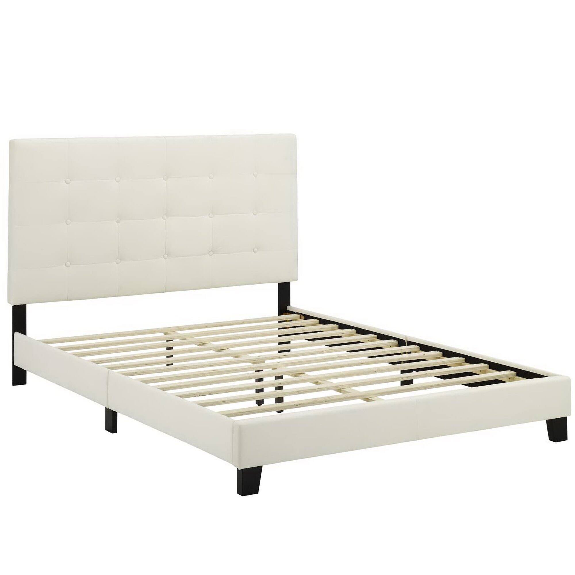 Left. Modway - Rael Performance Velvet Twin Platform Bed - Brown.