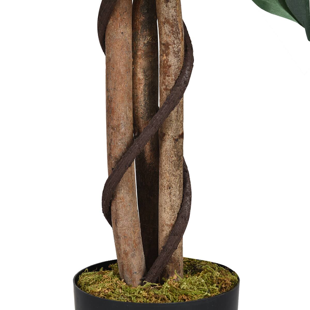Alt View 9. Costway - Costway 4 Feet Artificial Ficus Silk Tree Wood Trunks Green In/Outdoor Home Decor - Green.
