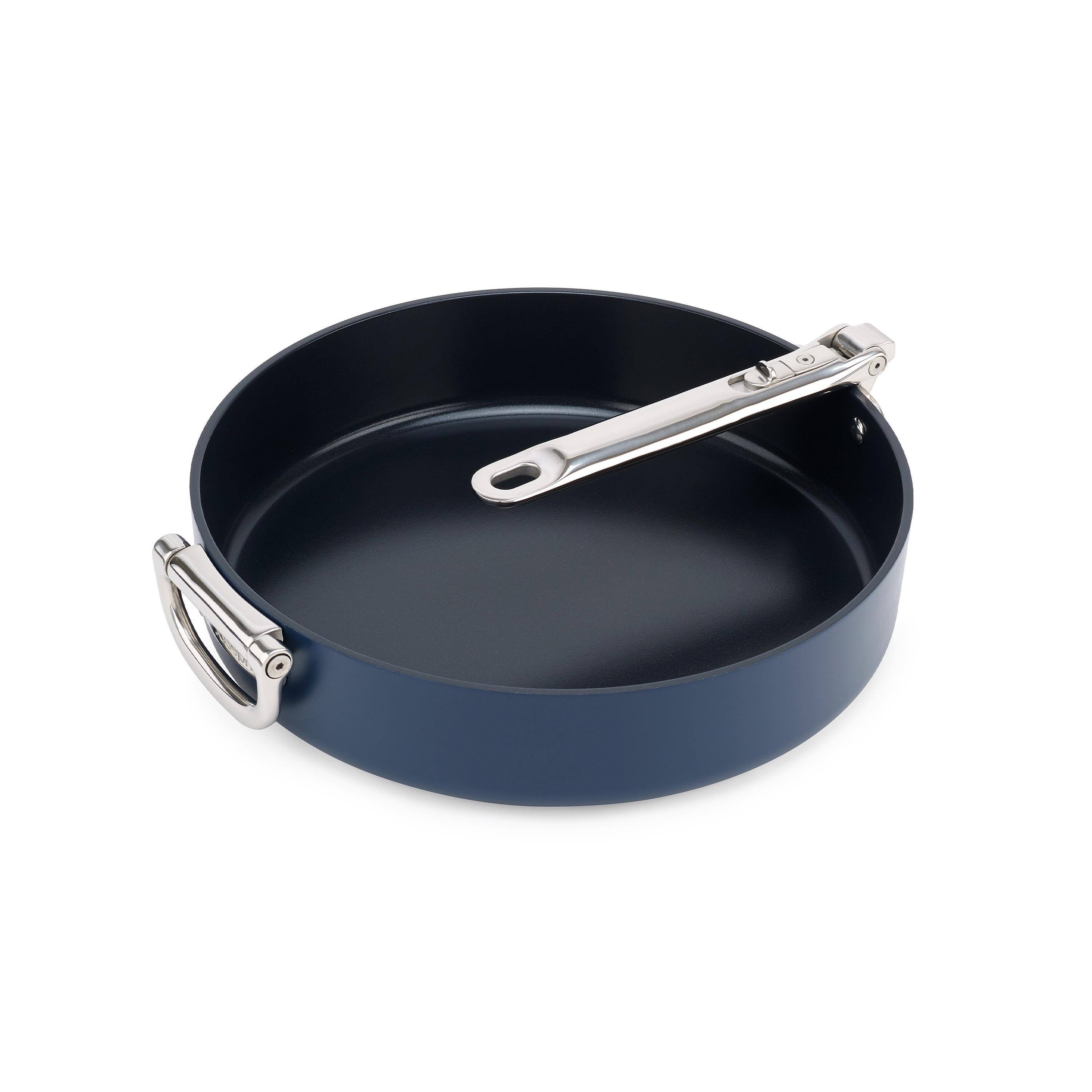 Alt View 1. Joseph Joseph - Space Ceramic Non-stick 12" Frying Pan with Folding Handle - Blue.