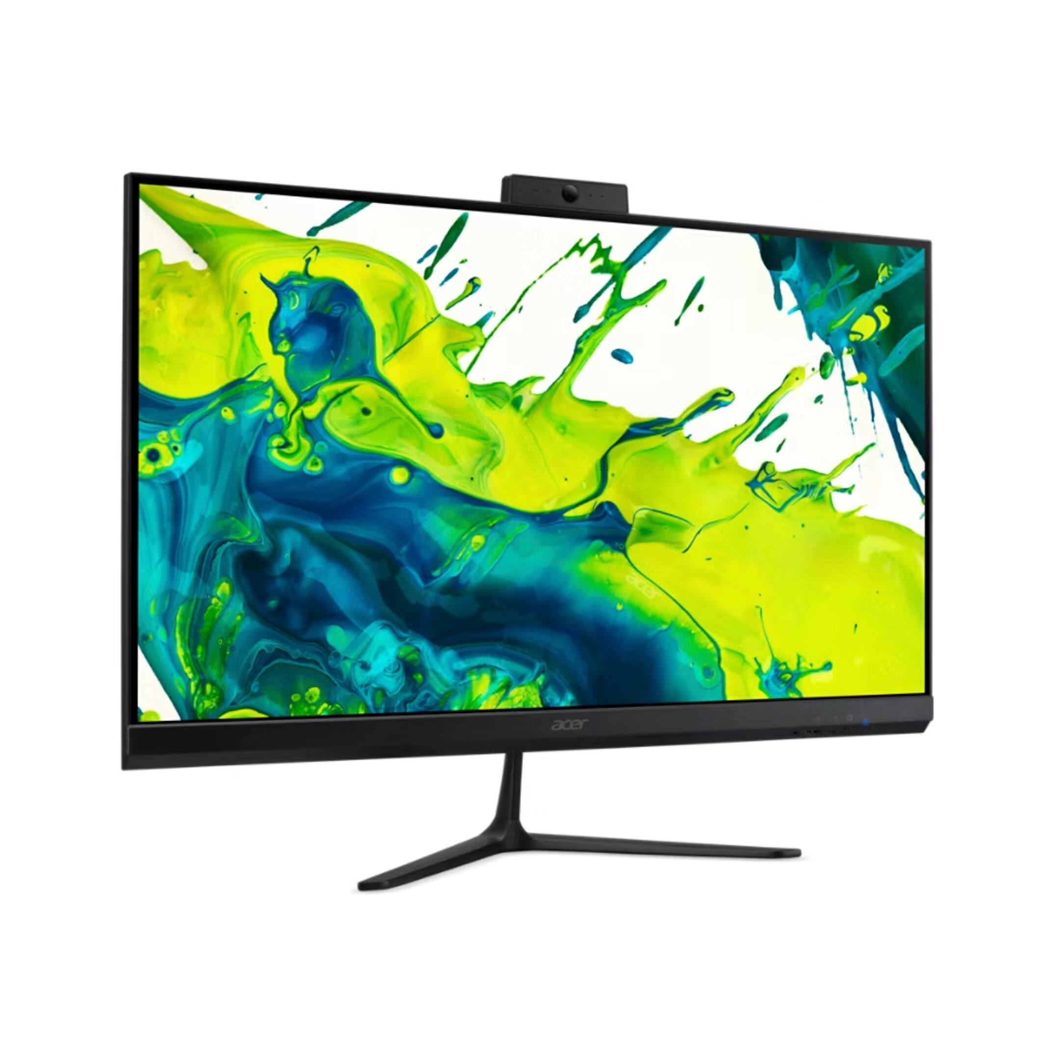 Alt View 4. Acer - Aspire C27 All-in-One 27 FHD Display (Ryzen 5 7430U, 8GB, 512GB SSD, AMD Radeon, WiFi 6E, Win 11 Home) w/USB Hub - Black.