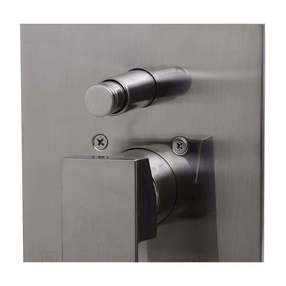 Angle. Alfi - Brushed Nickel Shower Valve Mixer with Square Lever Handle and Diverter - Brushed Nickel.